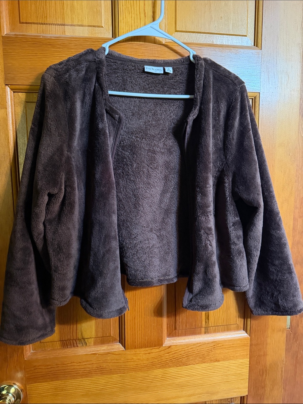 Kim Rogers Plush Open-Front Jacket - Dark Brown